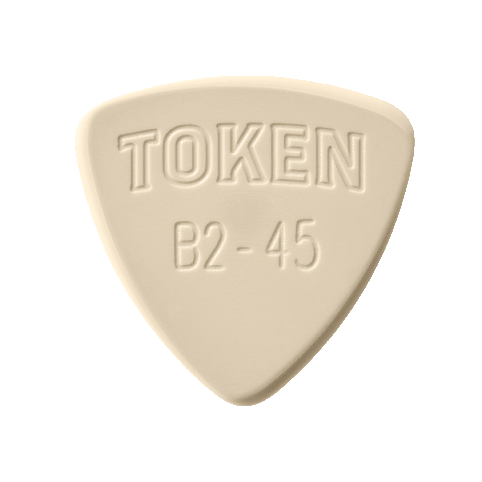 Token B2-45 Small Triangle guitar pick in Tan PEEK, 1.14mm thickness