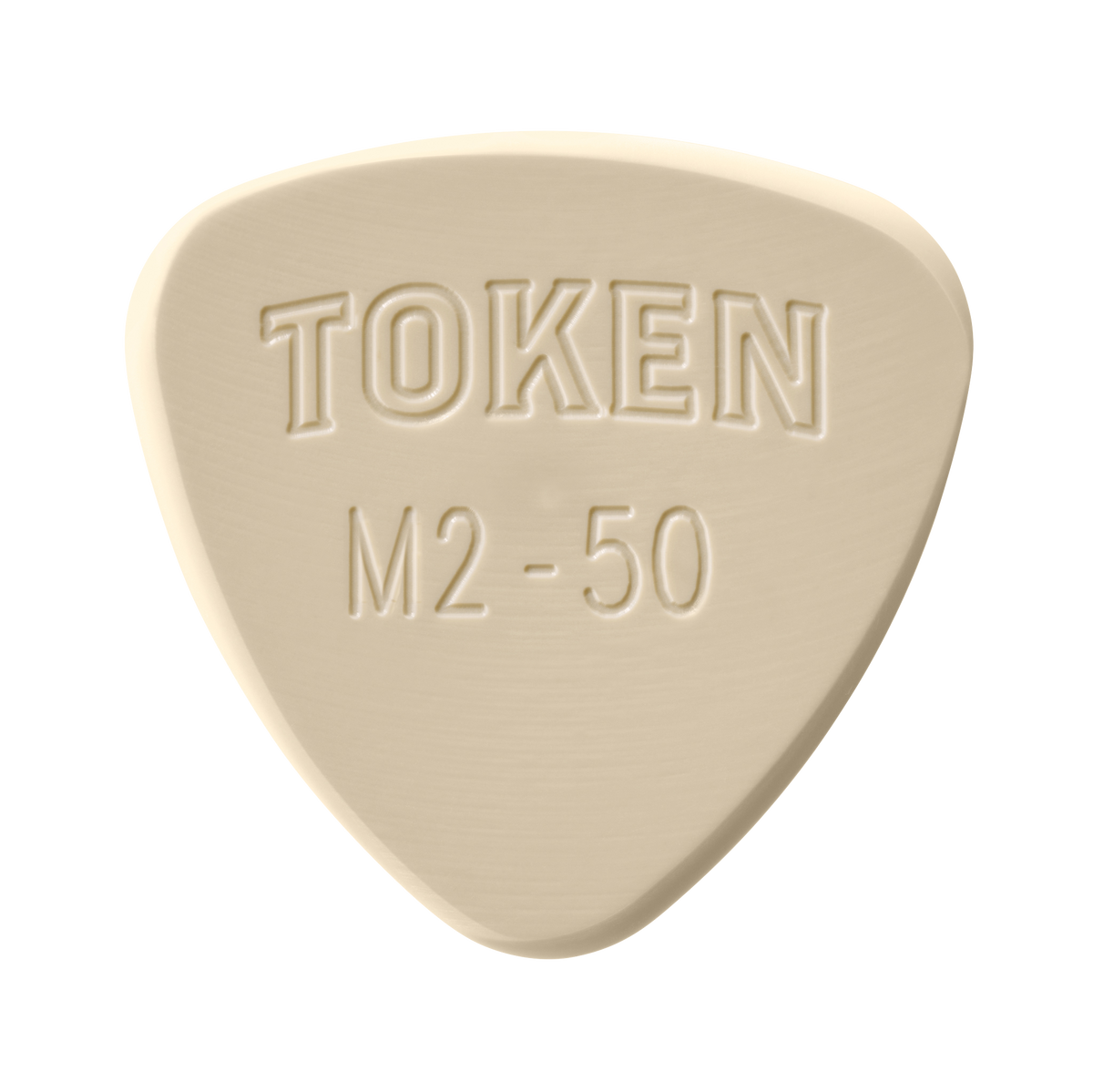 Token M2-50 Large Semi-Round guitar pick in Tan PEEK, 1.27mm thickness