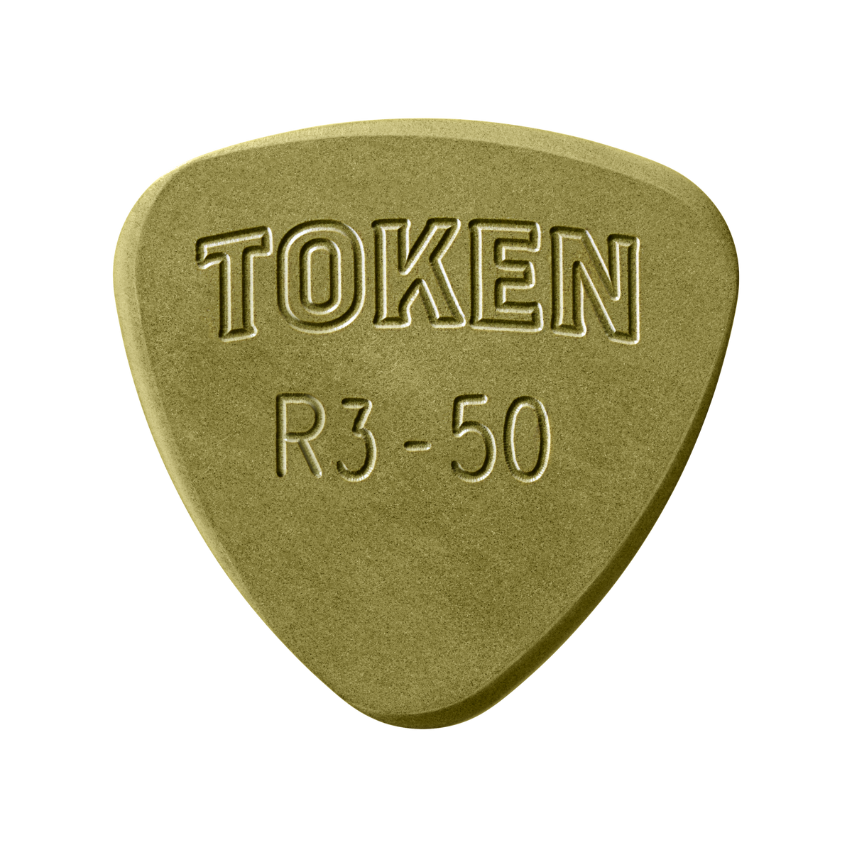 Token R3-50 Small Semi-Round guitar pick in Green Torlon, 1.27mm thickness