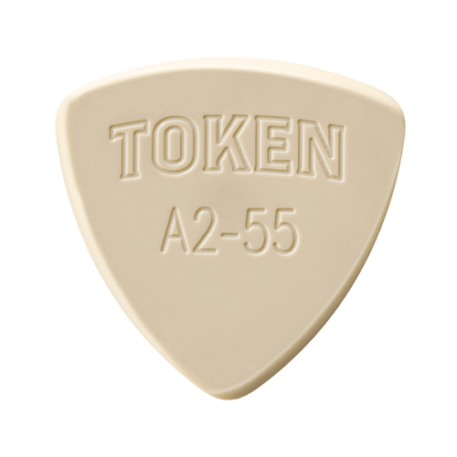Token A2-55 Large Triangle guitar pick in Tan PEEK, 1.4mm thickness