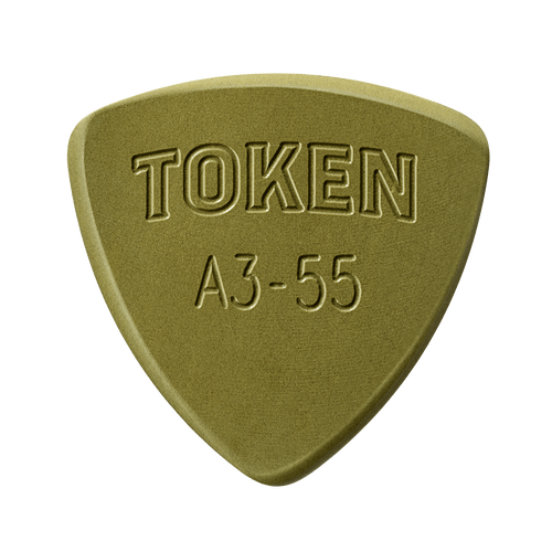 Token A3-55 Large Triangle guitar pick in Green Torlon, 1.4mm thickness