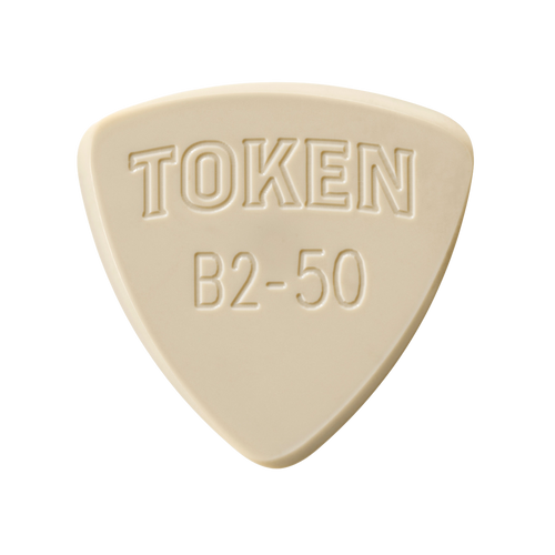 Token B2-50 Small Triangle guitar pick in Tan PEEK, 1.27mm thickness