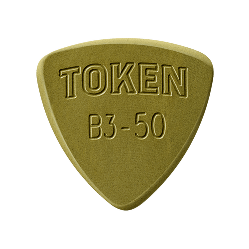 Token B3-50 Small Triangle guitar pick in Green Torlon, 1.27mm thickness