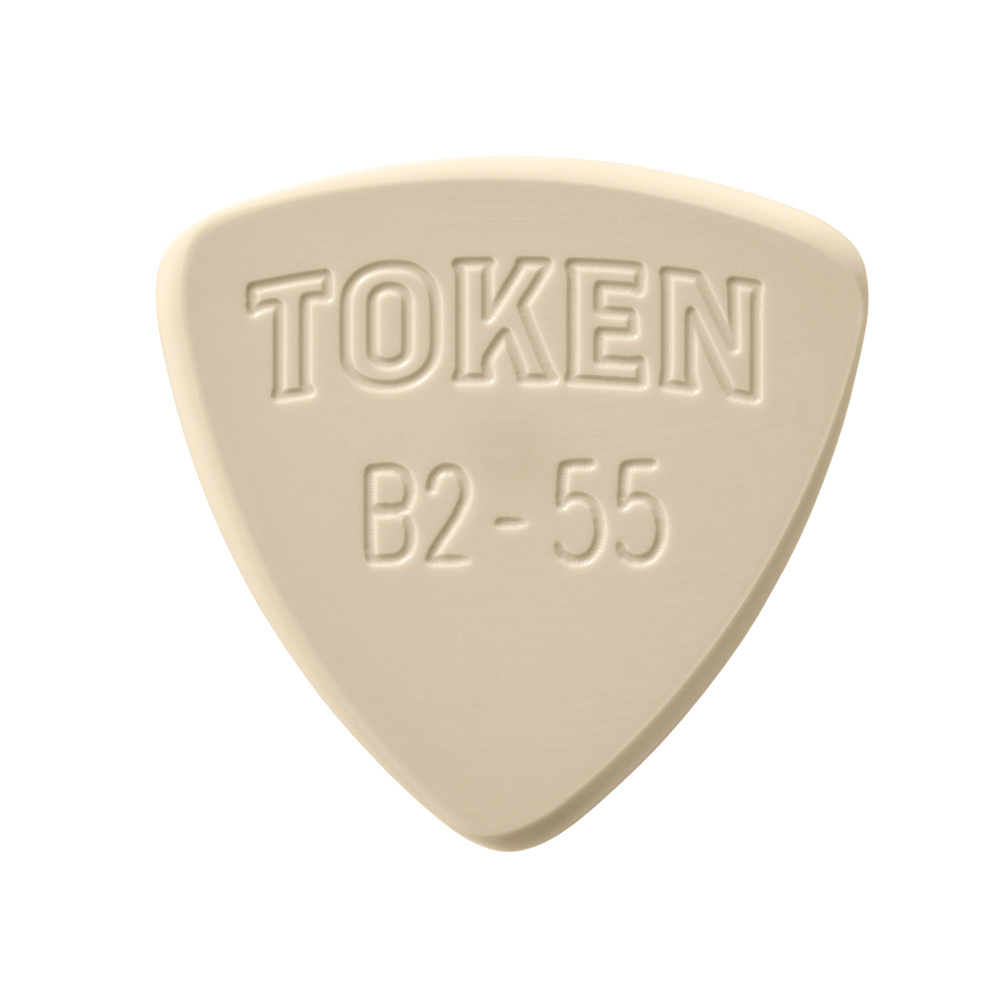 Token B2-55 Small Triangle guitar pick in Tan PEEK, 1.4mm thickness