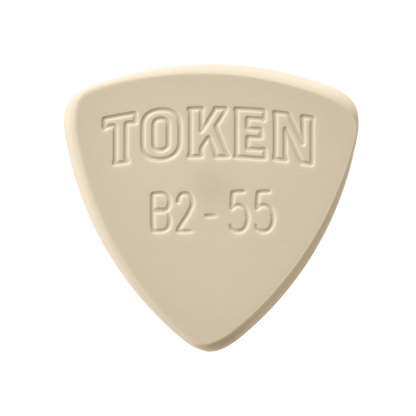 Token B2-55 Small Triangle guitar pick in Tan PEEK, 1.4mm thickness