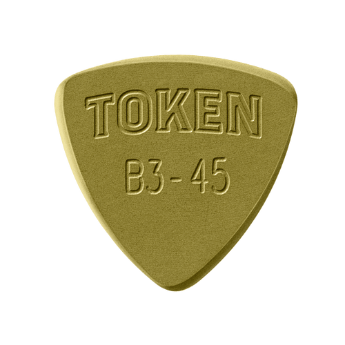 Token B3-45 Small Triangle guitar pick in Green Torlon, 1.14mm thickness