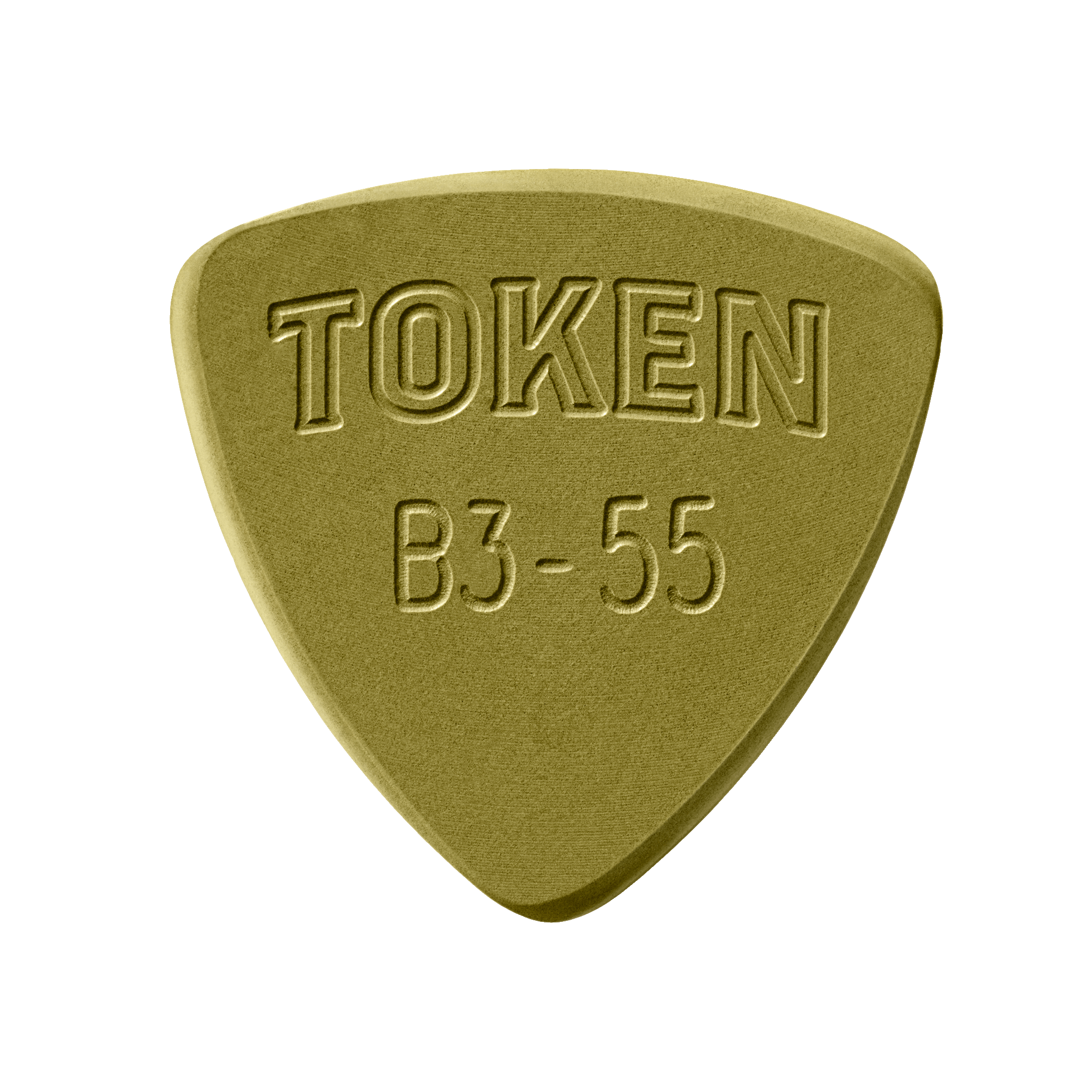 Token B3-55 Small Triangle guitar pick in Green Torlon, 1.4mm thickness