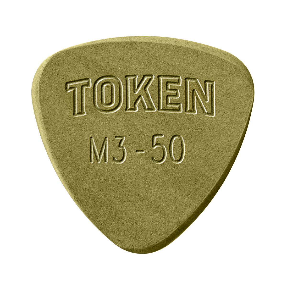 Token M3-50 Large Semi-Round guitar pick in Green Torlon, 1.27mm thickness
