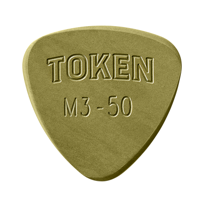 Token M3-50 Large Semi-Round guitar pick in Green Torlon, 1.27mm thickness